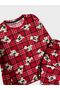 Girl's Cotton Suede Fabric Red Plaid Teddy Bear Patterned Long Sleeve Pajamas Set - 3