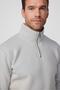 Unisex Relax Fit Comfortable Cut Cotton Fleece Inside Half Zipper Stone Color D Mock Neck Sweatshirt - 3
