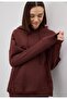 Women's Oversize Chocolate Hooded Sweatshirt - 2