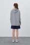 Women's Gray Color Printed Hooded Oversize Sweatshirt - 2
