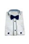 Boy's Navy Blue Cuffed Shirt