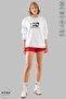 Unisex Long Sleeve Ataturk Infinity Printed Crew Neck Hoodless Ribbed Oversize Sweatshirt - 3