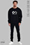 Unisex Long Sleeve Ataturk Infinity Printed Crew Neck Hoodless Ribbed Oversize Sweatshirt - 4