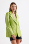 Women's faux leather plus size leather jacket |   Ckt33280 yesıl - 3