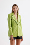 Women's faux leather plus size leather jacket |   Ckt33280 yesıl - 5