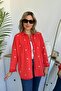 Oversize White Heart Pomegranate Denim Gabardine Shirt Jacket