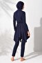231916 Navy Blue Long Sleeve Flounce Hijab Swimsuit Set - 2