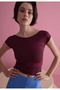 Women's Burgundy Blouse with Back Detail - 3
