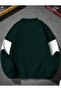 Unisex Green Los Angeles Printed Oversize Half Zip Polo Collar Sweatshirt - 2