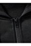 Unisex Black Oversize Hooded Zippered Cardigan - 5
