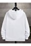 Unisex White Oversize Hooded Zippered Cardigan - 2