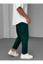 Dark Green Loose Cut Basic Trousers By-319 - 5
