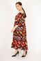 Women's Colorful Large Size Woven Viscose Fabric Collar Elastic Sleeve And Hem Pleated Dress 65n36170 - 4