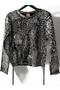Girls' Metallic Printed Long Sleeve Blouse - 4