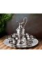Zemzem Set Glass Set Zemzem Water Set for 6 People Decorative Kaf Cup Serving Set with Tray and Jug - 3