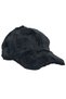 Plush Black Soft Textured Baseball Cap with Adjustable Velcro Buckle on the Back - 3