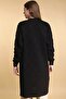 Women's Black Long Knitwear Cardigan - 7