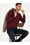 Burgundy Slim Fit Crew Neck Basic Knitwear Sweater 50270179-Vr014