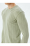 Crew Neck Sweater Textured Slim Fit Cotton - 5