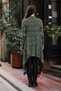 Women's Khaki Ethnic Authentic Patterned Tassel Detailed Antique Loose Oversize Cotton Knitwear Long Cardigan - 6