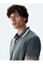 Polo Neck Short Sleeve Regular Gray T-Shirt - 4
