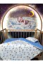90X130 Baby Sleeping Set of 5 - Blue Cloud Star Pattern (Fit All Sizes)