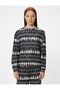 Printed Long Sleeve Crew Neck Christmas Themed Pajamas Top - 3