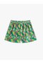 Floral Shorts with Pleated Bow Detail and Elastic Waistband - 2