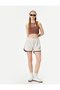 Tulle Detailed Asymmetrical Neck Crop Tank Top - 2