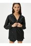 Sports Half Zipper Hooded Sweatshirt Shiny Fabric Pocket