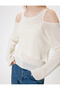 Long Sleeve T-Shirt with Crochet Texture, Window Detail, Crew Neck, Comfortable Fit - 5