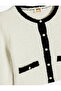 Knitted Cardigan with Buttons, Round Neck, Pocket Detail, Pearl Buttons - 3