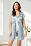 Satin Lace 3-Piece Women's Dressing Gown Set 2480 Mist - 2