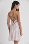 Satin Lace Women's Nightgown and Dressing Gown Set - 4285 Powder - 6