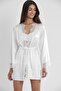 Satin Lace 3-Piece Shorts & Combi & Nightgown Dressing Gown Set Senza Store