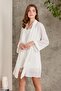 Lacy Velvet Women's Dressing Gown Jumpsuit - 4800 Ecru - 2