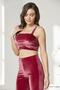 Velvet Satin 3 Piece Women's Pajama Set - 2050 Burgundy - 5