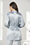 Velvet Satin 3-Piece Women's Pajama Set - 2050 Mist - 4