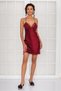 Satin Lace Women's Nightgown and Dressing Gown Set - 4250 Burgundy - 2