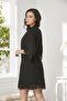 Combed Cotton Lace Women's Nightgown and Dressing Gown Set - 4020 Black - 4