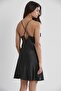 Satin Lace Women's Nightgown and Dressing Gown Set - 4250 Black - 7