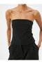 Crop Strapless Top with Back Zipper Closure Slim Fit - 5