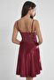 Satin Lace Women's Nightgown - 627 Burgundy - 3