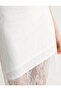 Midi Lace Skirt Asymmetrical Cut - 6