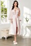 Satin Lace Women's Nightgown and Dressing Gown Set - 4375 Powder - 2