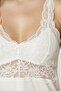 Combed Cotton Lace Women's Nightgown and Dressing Gown Set - 4020 Ecru - 5