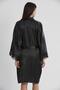Satin Lace Women's Nightgown and Dressing Gown Set - 4250 Black - 4