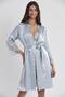 Satin Lace Women's Nightgown and Dressing Gown Set - 4075 Mist - 4