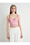 Tulle Cherry Printed Crop Top - Thin Straps - 4