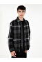 Black Comfort Fit Plaid Long Sleeve Shirt 50292198-Vr046 - 3